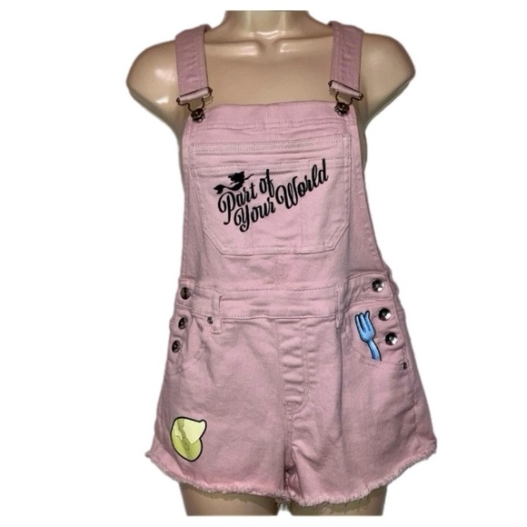 🪅 DISNEY The Little Mermaid Ariel Pink Shortalls Short Overalls - Picture 4 of 8